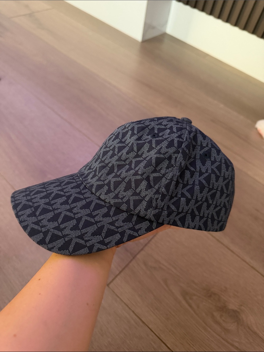 Michael Kors Navy and Light-Blue MK Monogram Baseball Cap